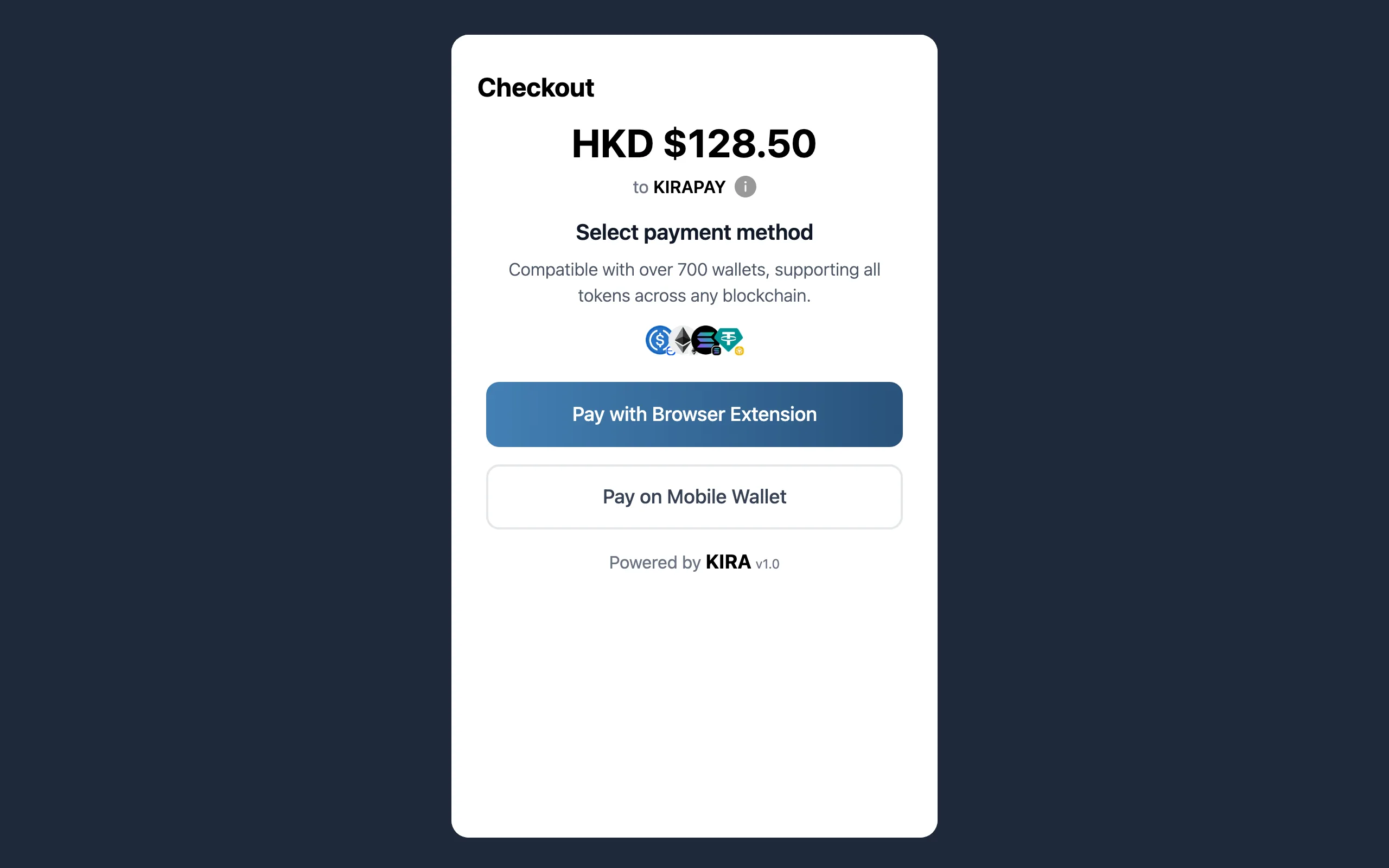 Customer pays from their own phone